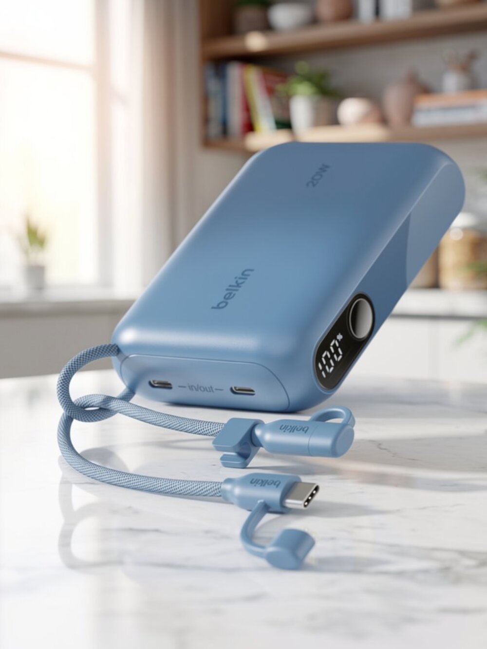 Belkin Slim 10,000mAh USB-C Portable Charger Power Bank - Blue